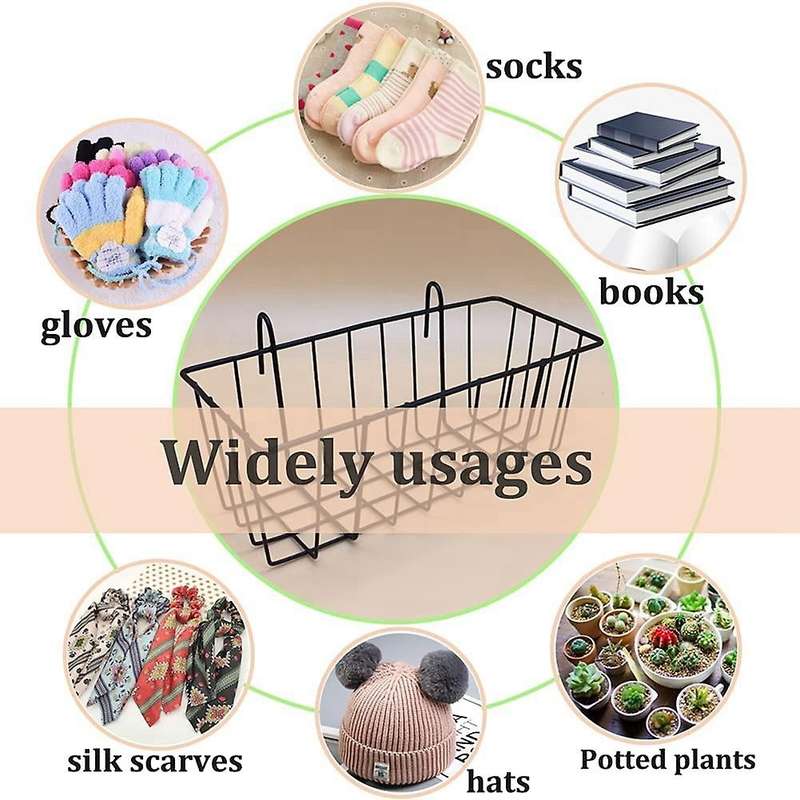 3 Pcs Wall Grid Panel Wire Basket,for Cabinet & Pantry Organization