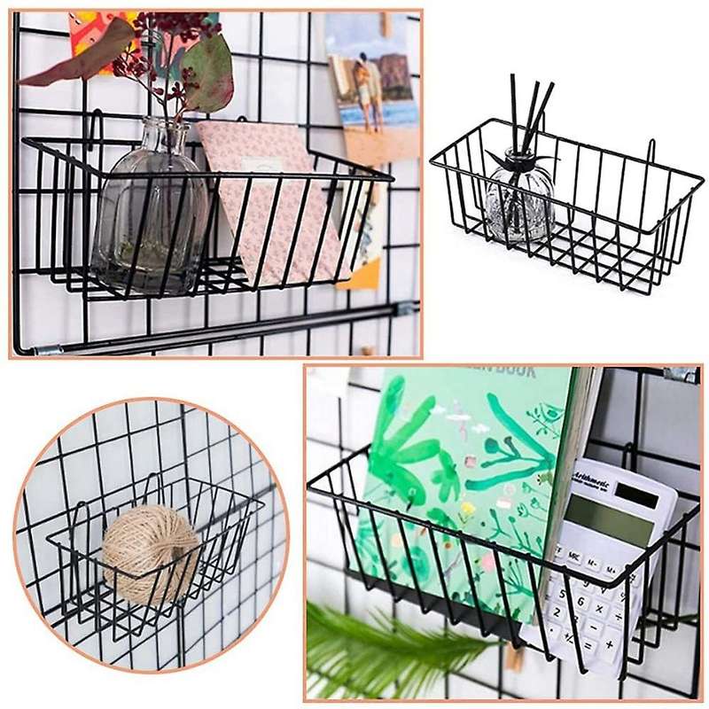 3 Pcs Wall Grid Panel Wire Basket,for Cabinet & Pantry Organization
