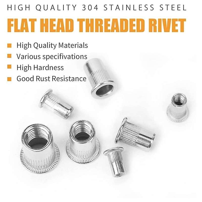 Rivet Nuts Assortment M6, 80 Pieces Rivet Nut M6 A2-70 Stainless