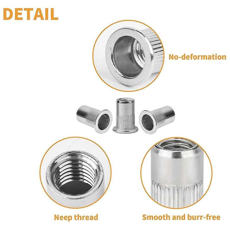 Rivet Nuts Assortment M6, 80 Pieces Rivet Nut M6 A2-70 Stainless