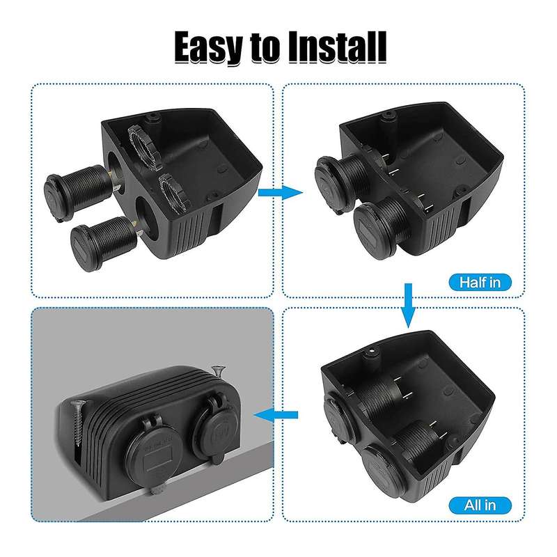 Tent Type Panel Two Hole, Quick Charge 3.0 Dual Usb Car Charger