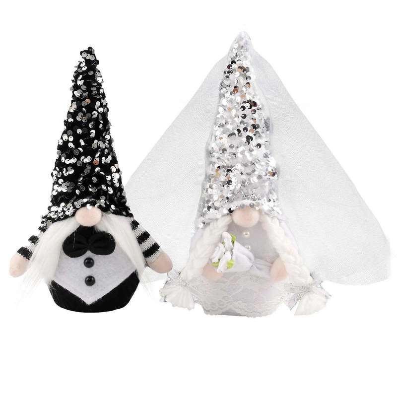 2pcs Bride Groom Rudolph Doll Home Decoration Cloth Adult Kids Gift