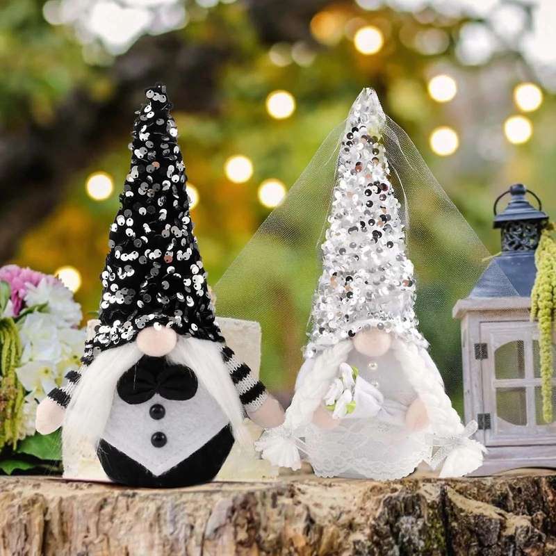 2pcs Bride Groom Rudolph Doll Home Decoration Cloth Adult Kids Gift