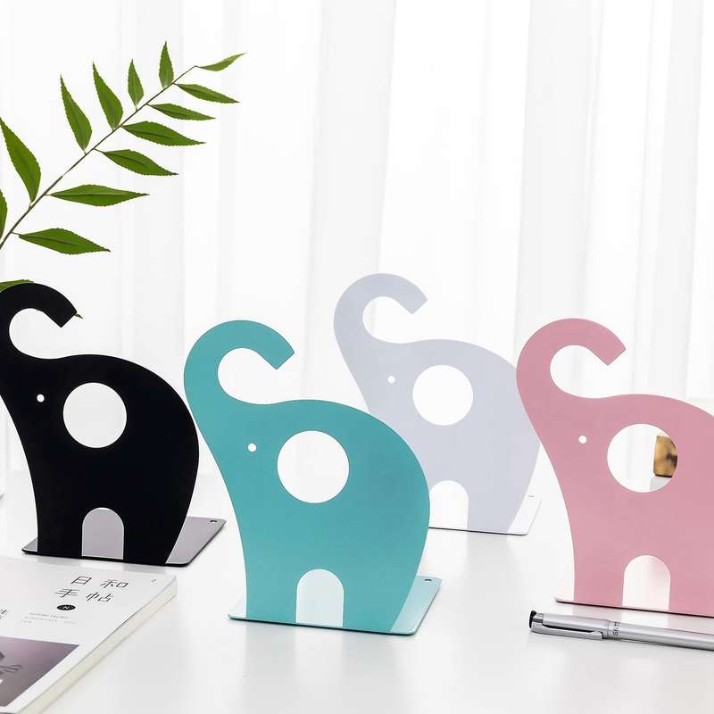 1 Pair Of Cute Metal Bookends for Kids Gift Decoration(lake Blue)