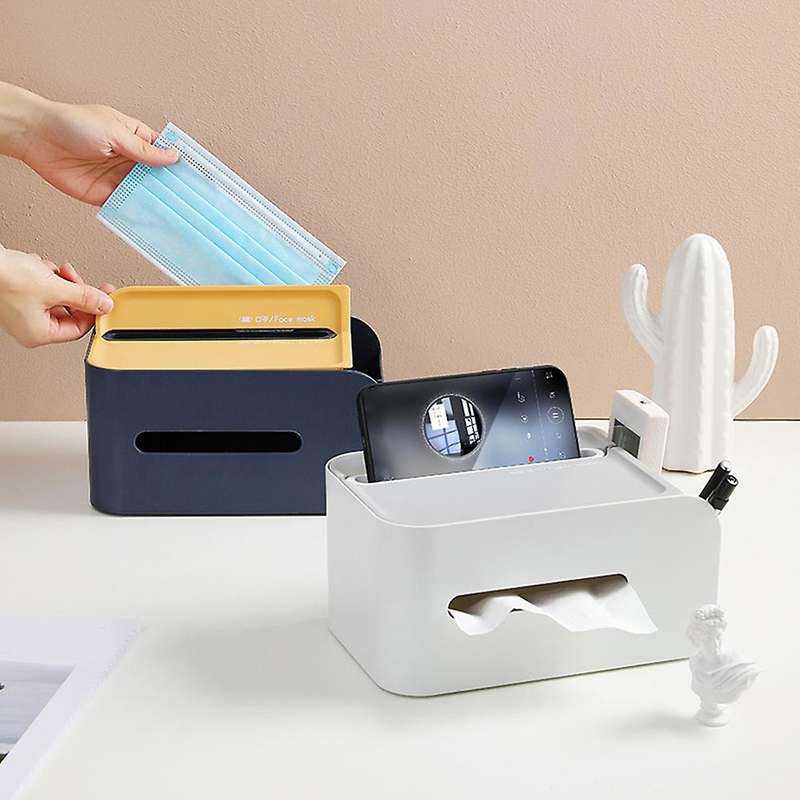 Tissue Box Multifunctional Remote Control Storage Drawer Pink