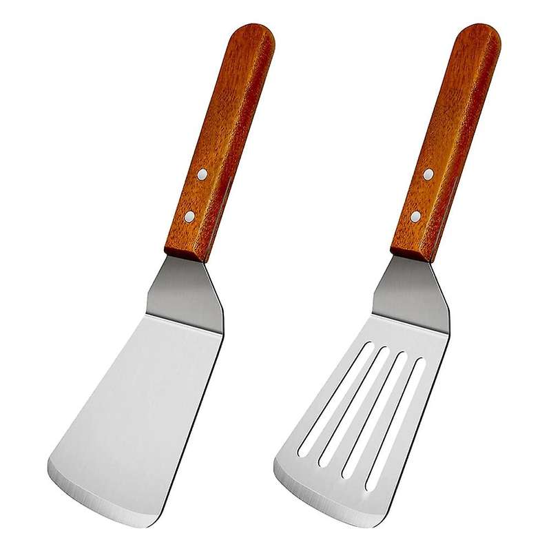 2pcs Metal Spatulas Set, for Cast Iron Skillet, Cooking Utensils