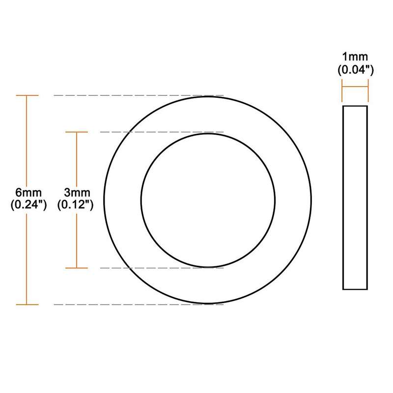 5000pcs Nylon Flat Washer M3 6mm Od 3mm Id 1mm, for Faucet Pipes