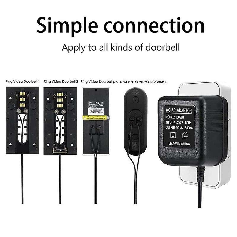 18v 500ma Power Supply Battery Charger for Ring Doorbell Eu Plug