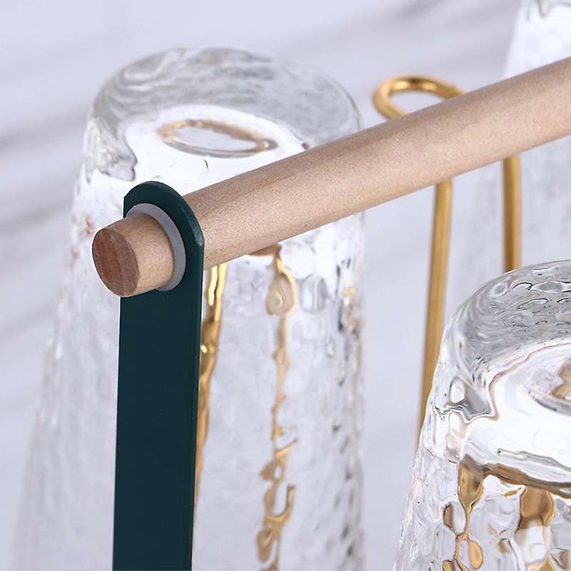 Portable Wrought Iron Six Cup Holder Water Cup Upside Down Drain Rack