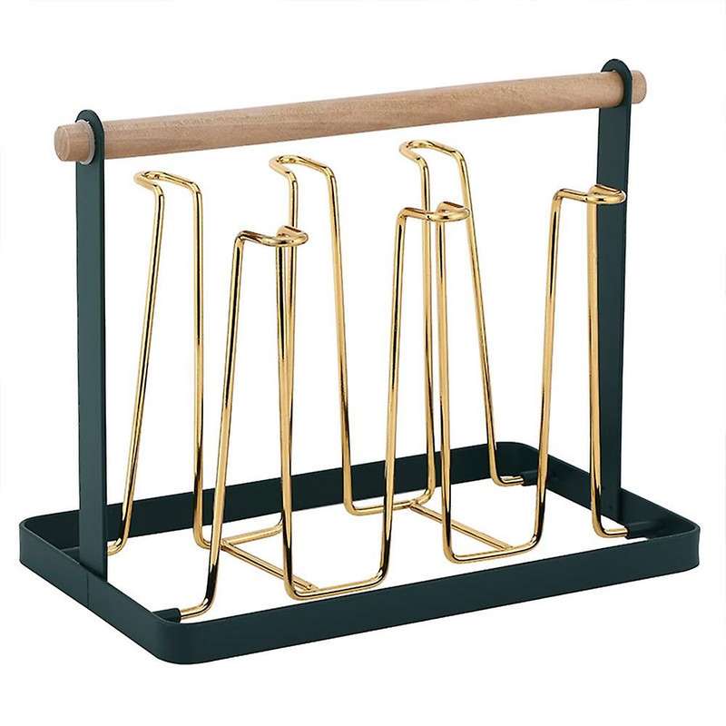 Portable Wrought Iron Six Cup Holder Water Cup Upside Down Drain Rack