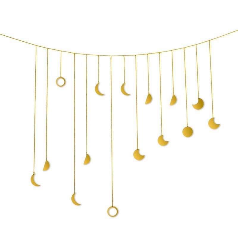 Moon Shining Phase Garland Decoration Chains Gold Wall Hanging A