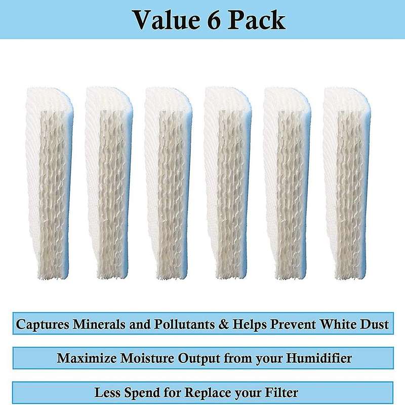 6 Pack Humidifier Filter for Honeywell Hft600 Hev615 Hev615b Hev620