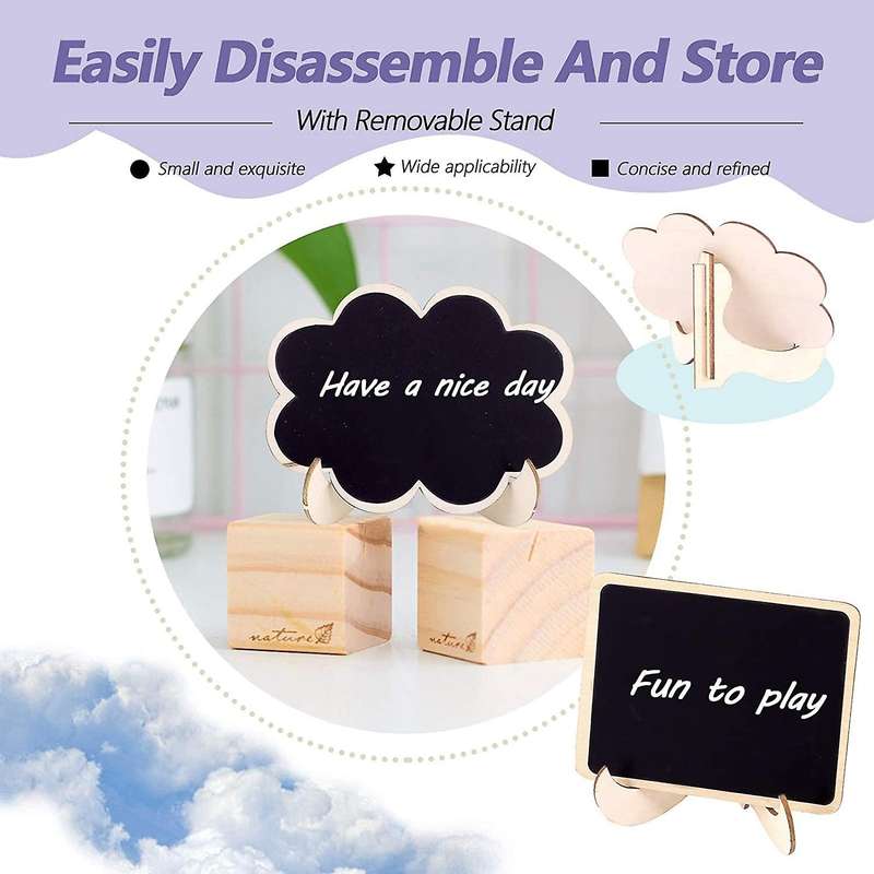 30pcs Mini Chalkboard Sign Food Labels for Party Buffet, Wooden