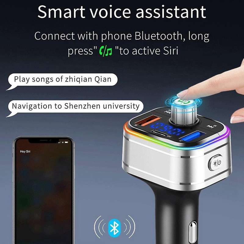 Bc62 Led Backlit Car Bluetooth Fm Mp3 Fast Charger Voltage Detection