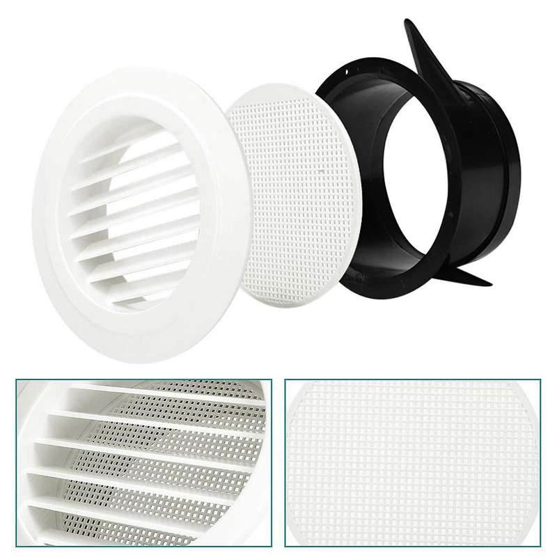8 Inch Round Air Vent Abs Louver Grille Cover White Soffit Vent