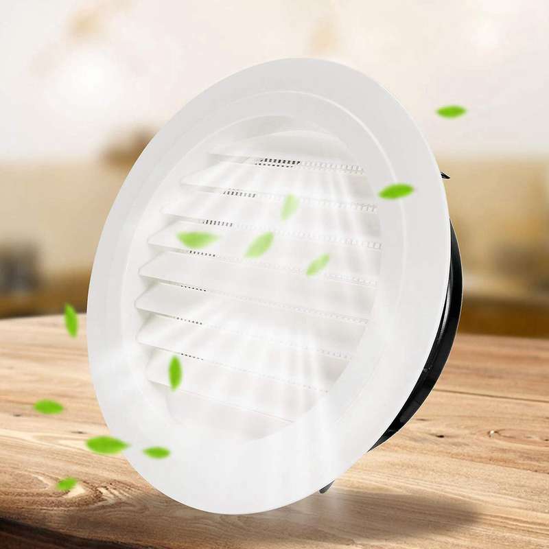 8 Inch Round Air Vent Abs Louver Grille Cover White Soffit Vent