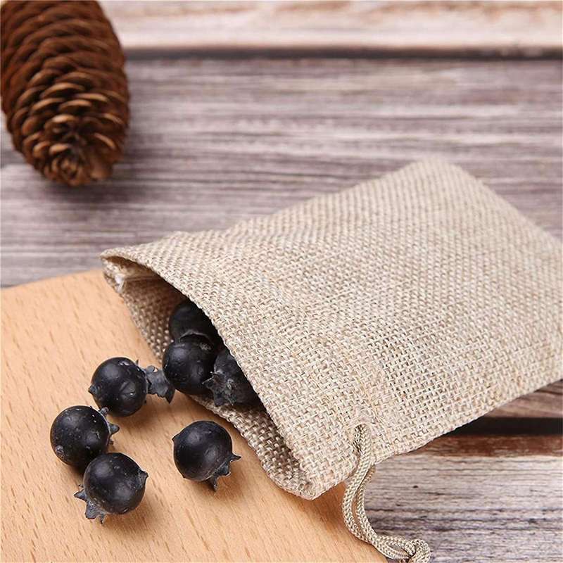 50pcs Jute Drawstring Bag Jute Sachets Gift Bags with Drawstring
