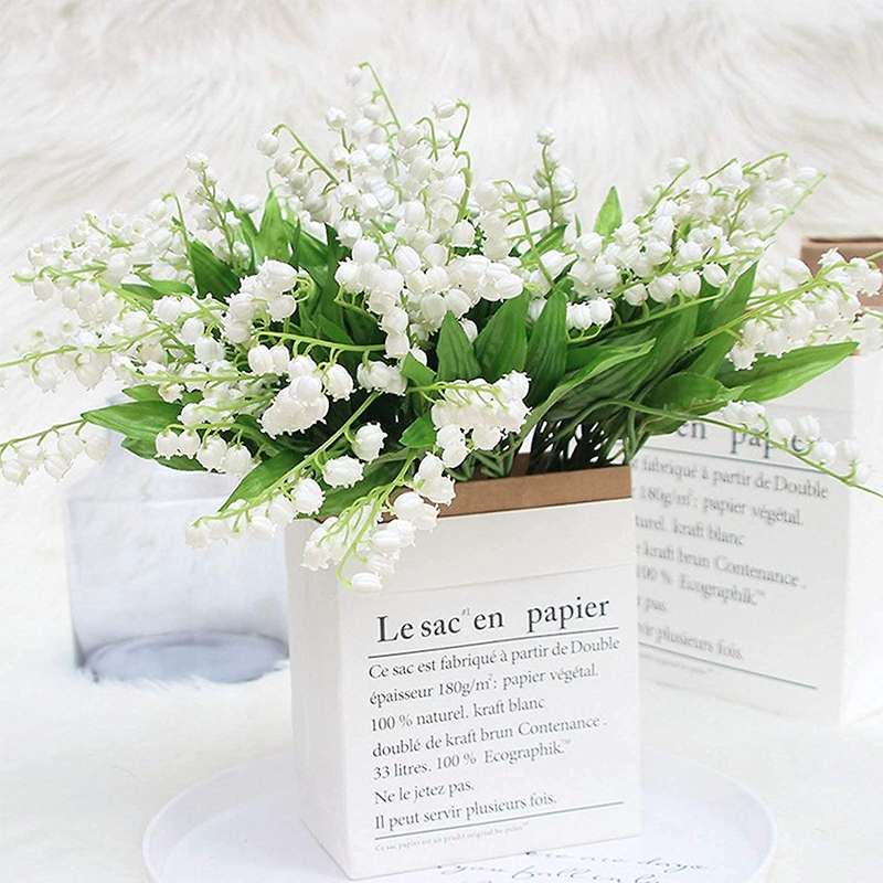 20 Pcs Artificial Lily Of The Valley Faux Flowers for Home Garden