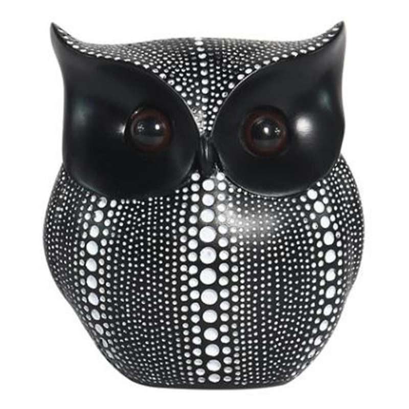 Statues for Owl Black White Resin Living Room Decor for Interior-a