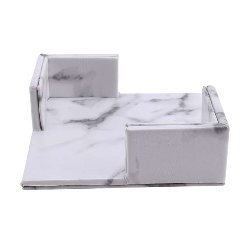 6pcs/set Marble Leather Square Drink Coasters Kitchen Tableware