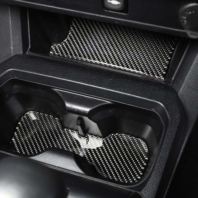 Car Carbon Fiber Water Cup Holder Insert Slot Mat for Toyota Tacoma