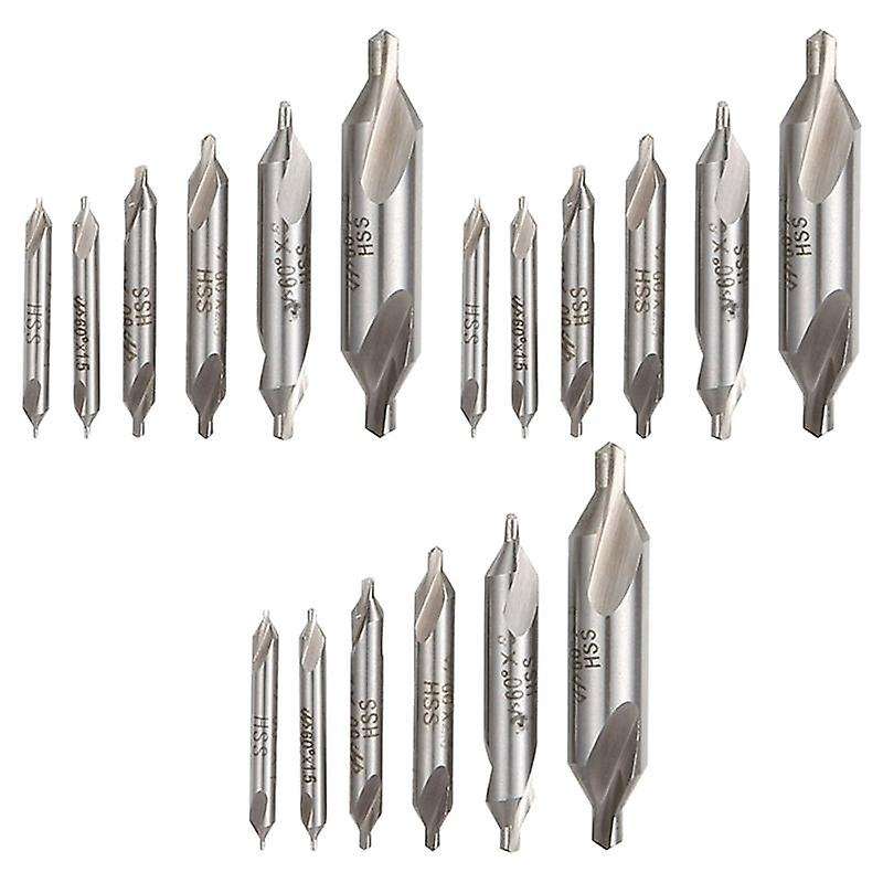 6 Pcs Hss Combined Center Drills Bit Set 5/3/2.5/2/1.5/1 Mm