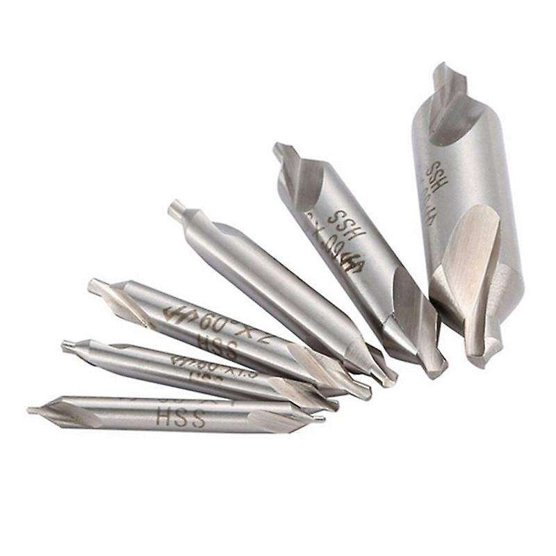 6 Pcs Hss Combined Center Drills Bit Set 5/3/2.5/2/1.5/1 Mm