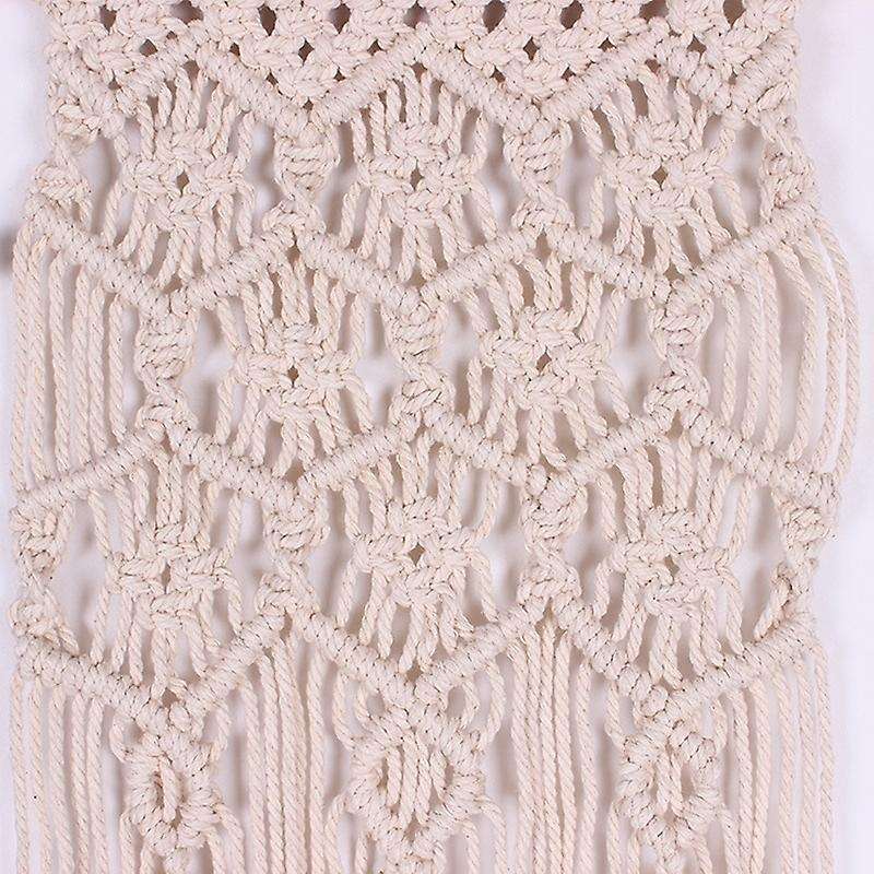 Macrame Wall Hanging Hand Knotted Art Tapestry with Tassel - Boho