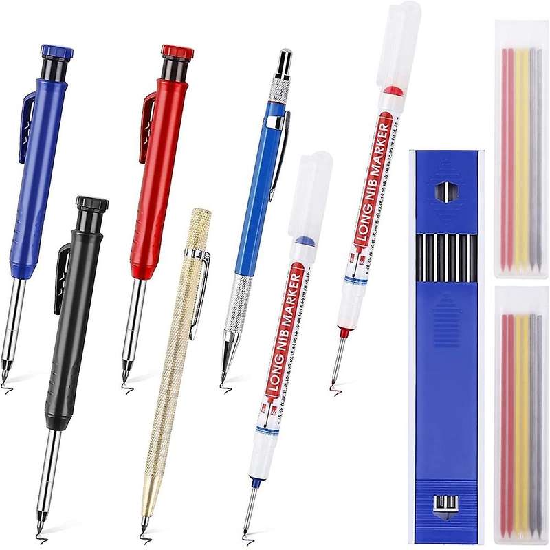 Deep Hole Carpenter Pencils,with Refills,marker Pens,for Woodworking