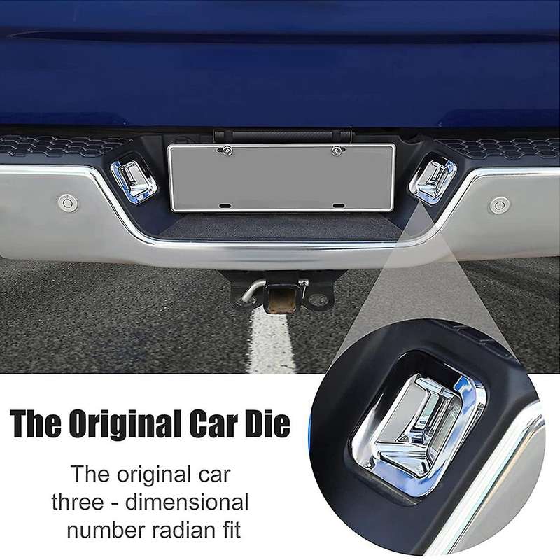 License Plate Light Trim for Dodge Ram 2010-2017, Abs Silver