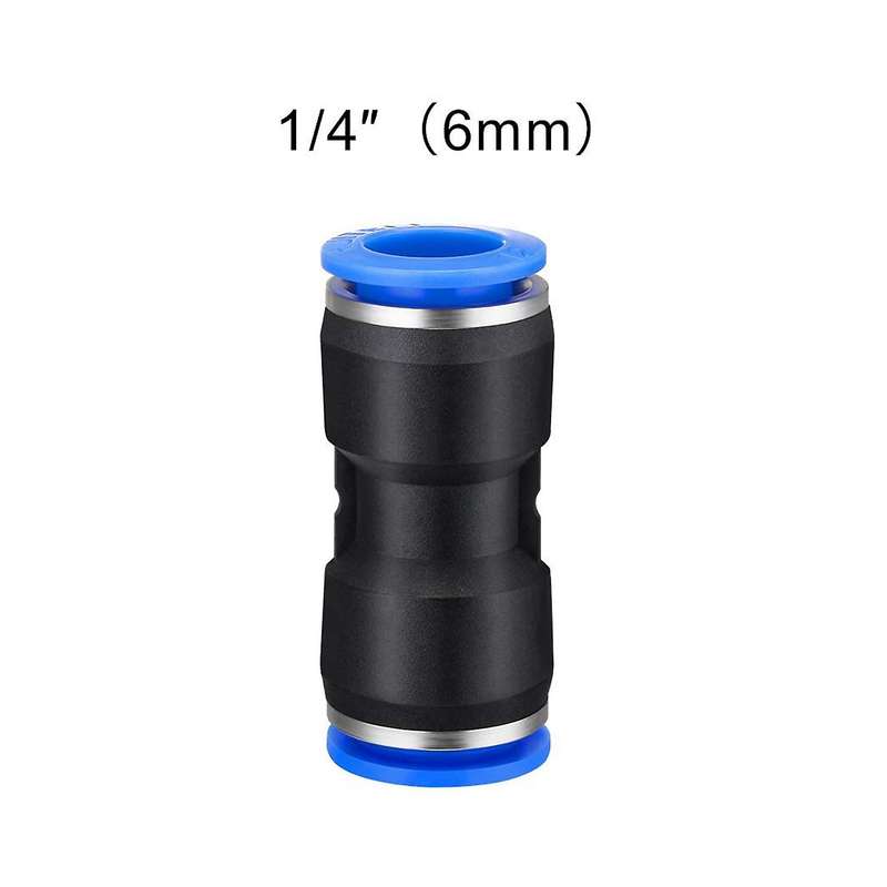 100pcs Pu 2-way Straight Connector Air Line Fittings for 6mm Tube