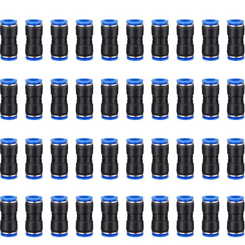 100pcs Pu 2-way Straight Connector Air Line Fittings for 6mm Tube