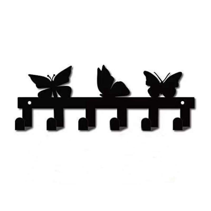 Key Rack Holder,wall Mounted Key Holder 6 Hook for Coat Clothes