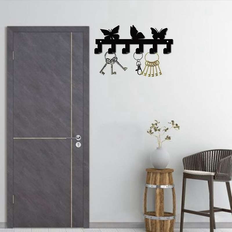Key Rack Holder,wall Mounted Key Holder 6 Hook for Coat Clothes
