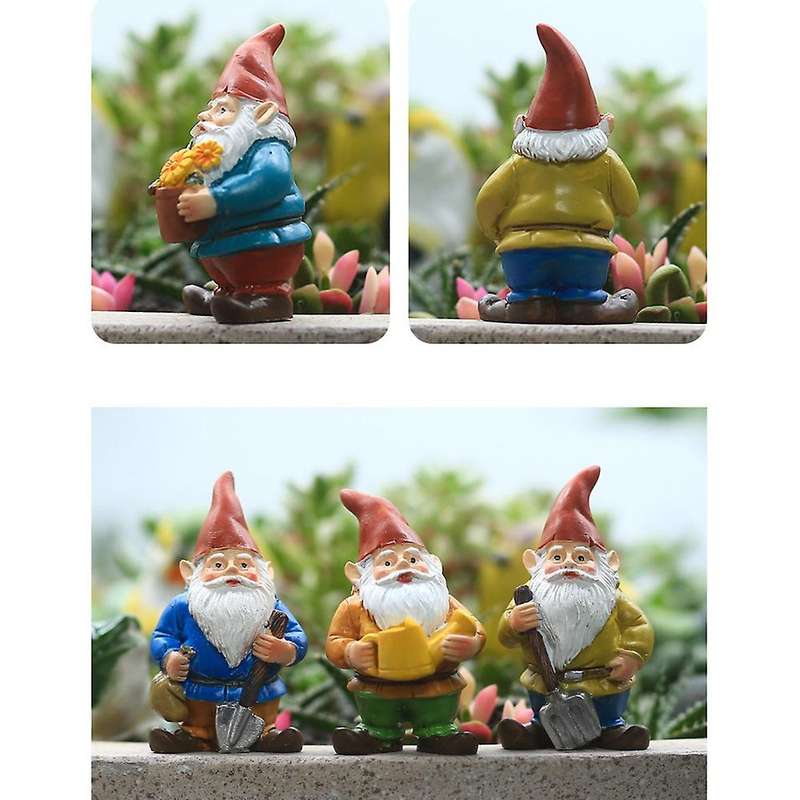 4pcs Miniature Elves Figurines Resin Dwarf Elf Ornaments Decoration