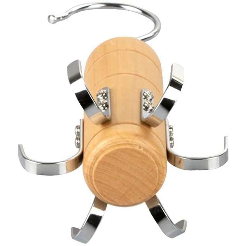 2pcs Wooden Belt Tie Rack Scarf Hanger for Closet, 6 Hooks