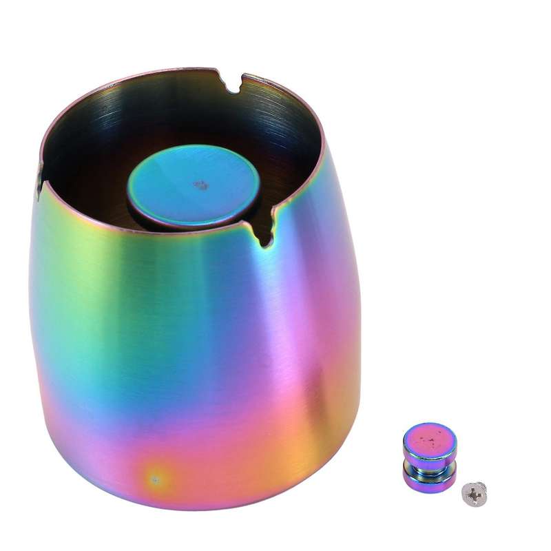 Stainless Steel Windproof Ashtray Creative Smoke Ashtray, Multicolor
