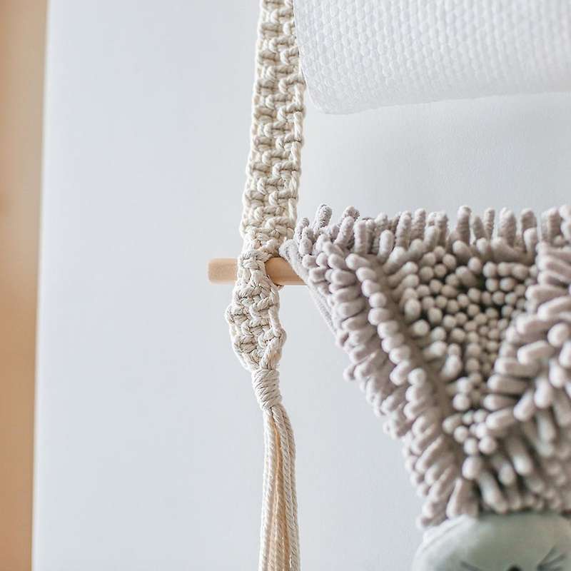 Wall Hanging Shelf, Handmade Cotton Woven Rope Bohemian Shelves
