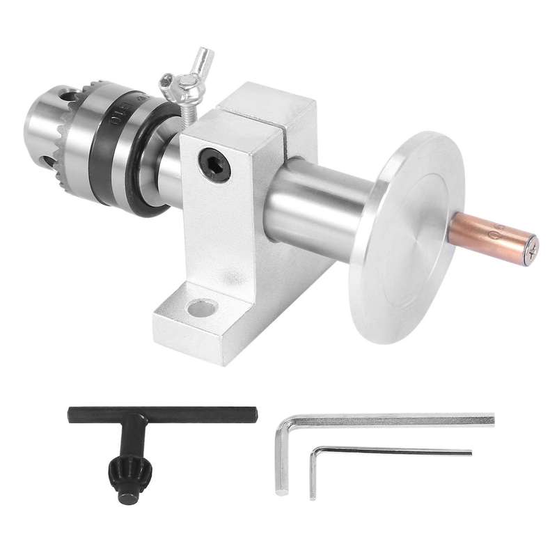 Live Lathe Center Head with Chuck for Woodworking Tool