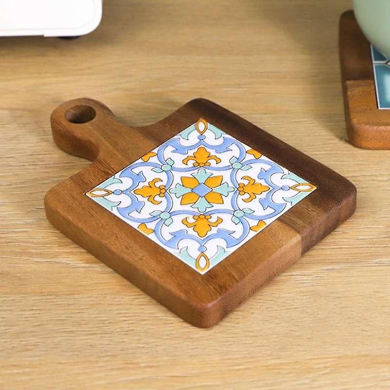 Wooden Anti-scalding Plate Mat Dining Table Insulation Placemat, A