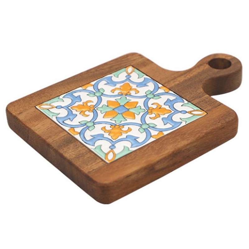 Wooden Anti-scalding Plate Mat Dining Table Insulation Placemat, A