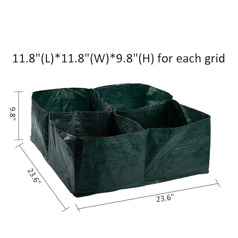 2x 4 Divided Grids Planting Grow Pot for Suitable Planting Vegetables