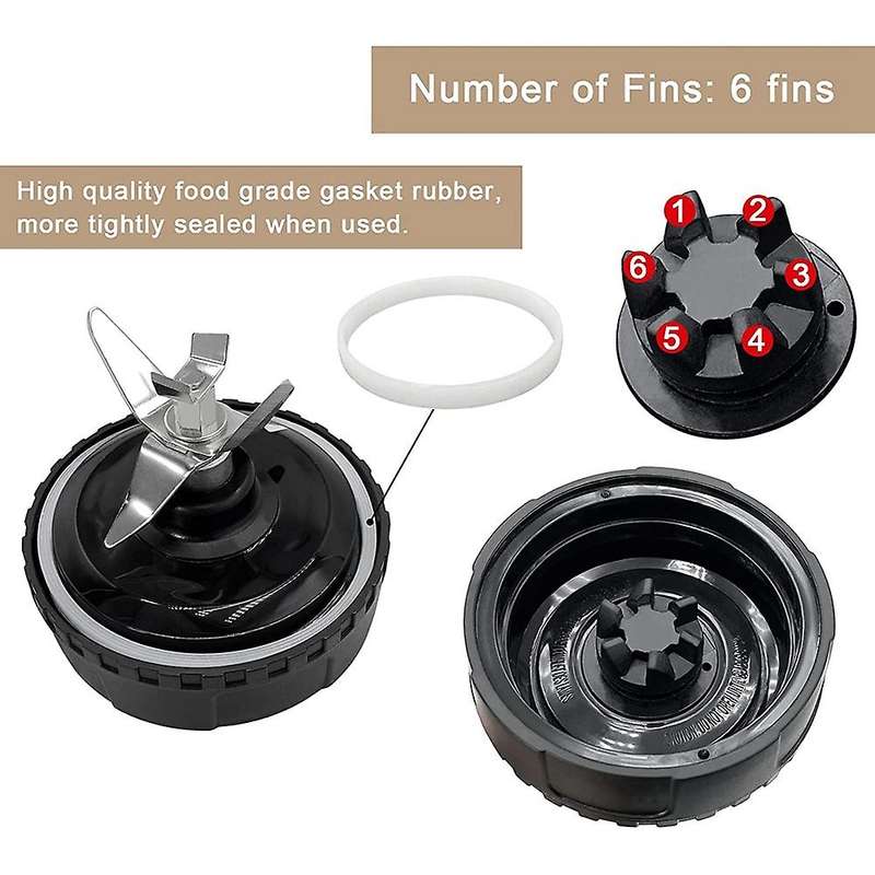 6 Fins Blender Blade Extractor Blade Replacement for Nutri Ninja