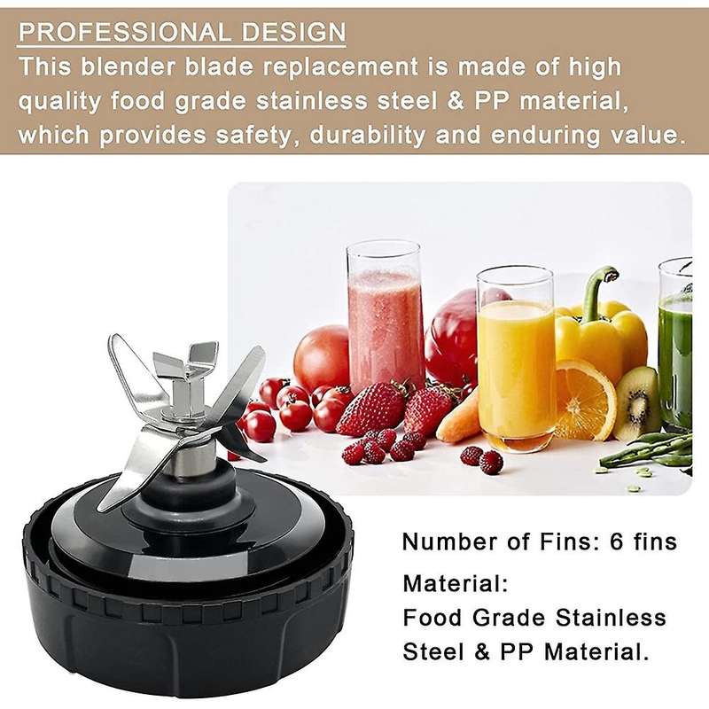 6 Fins Blender Blade Extractor Blade Replacement for Nutri Ninja