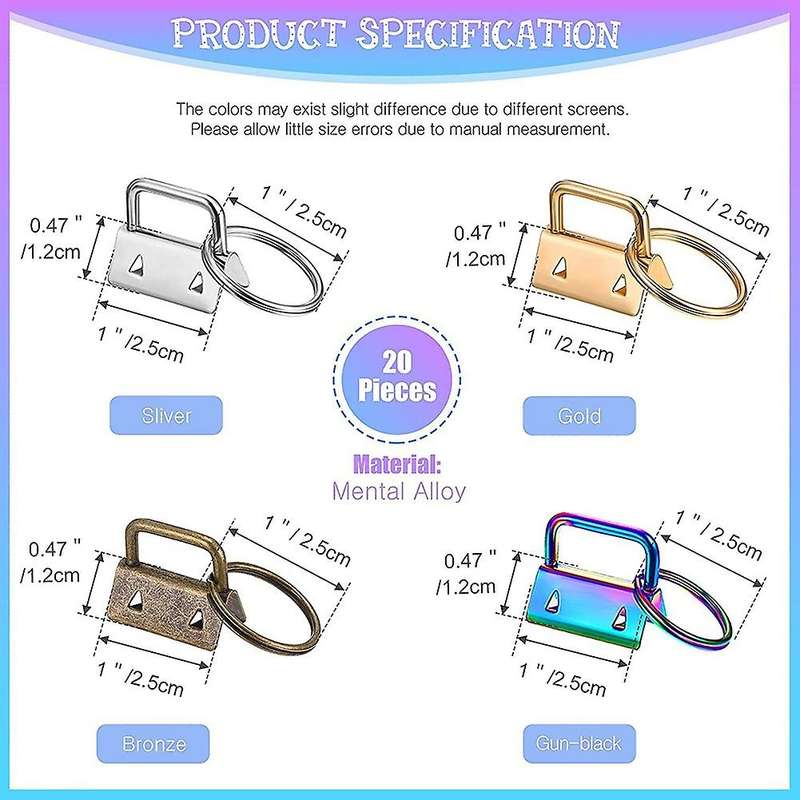 75 Pieces Key Fob Hardware Set Including 25 Key Fob Hardware Wristlet