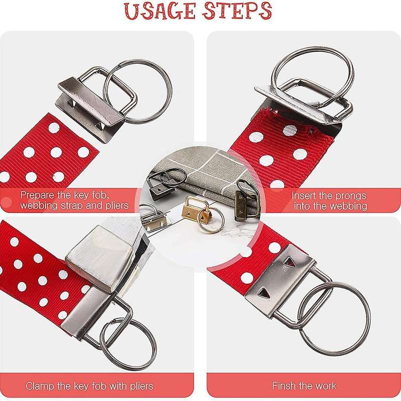 75 Pieces Key Fob Hardware Set Including 25 Key Fob Hardware Wristlet