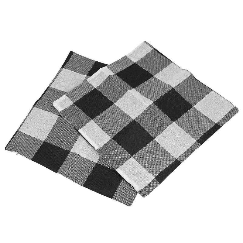 Black White Retro Checkers Plaids Cotton Linen Pillowcase, Set Of 4