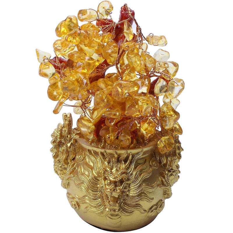 Golden Crystal Lucky Money Tree Lucky Fortune Wealth Decoration
