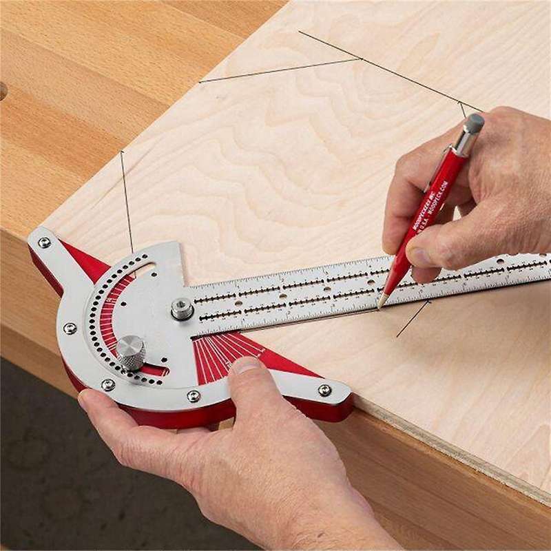 20-inch Woodworking Edge Ruler Protractor Angle Protractor Two-arm