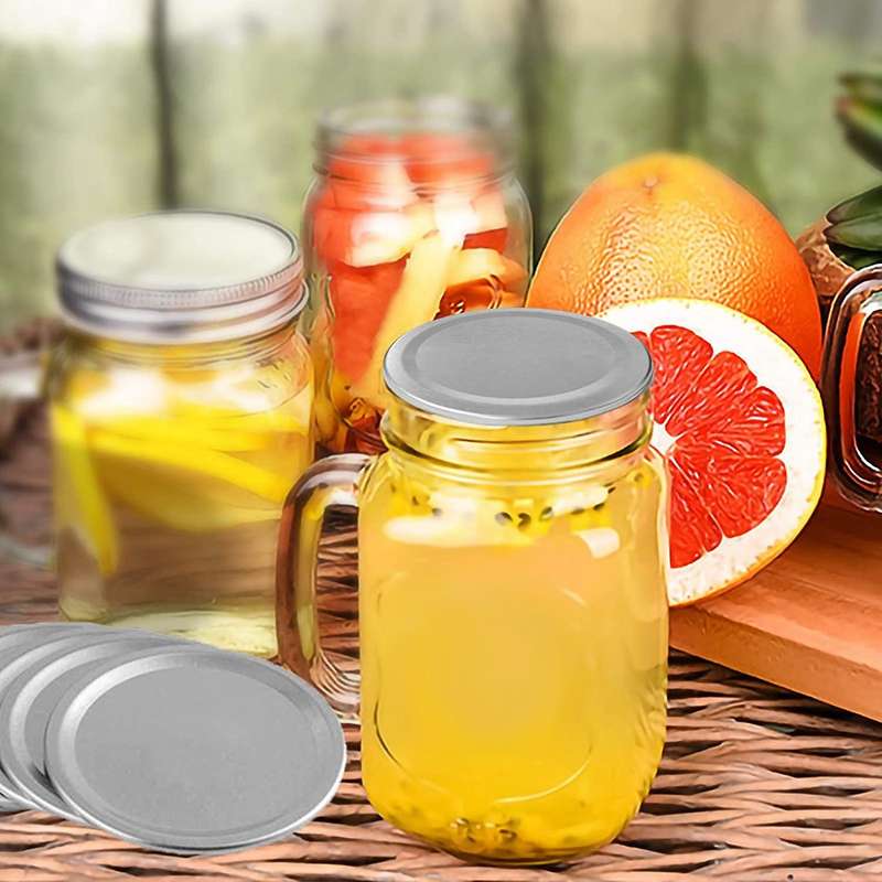 50 Pcs Wide Mouth 86mm Mason Jar Lids,reusable Silverwith Seals Rings